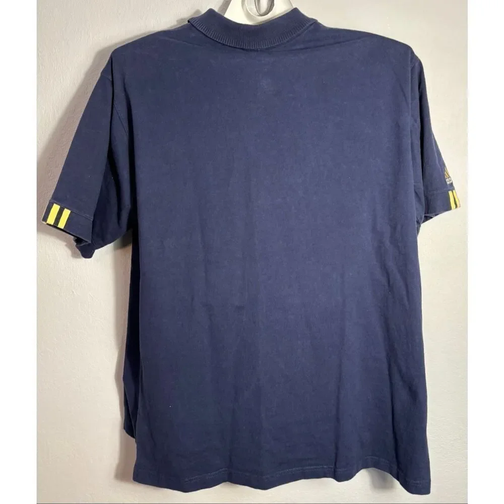 Vintage Notre Dame Fighting Irish Polo Shirt Mens XL Blue Adidas NCAA